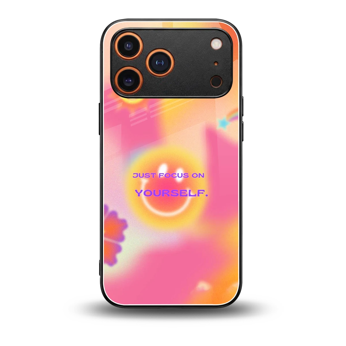 Focus On Yourself back phone cover | glass case for iphone 17 pro