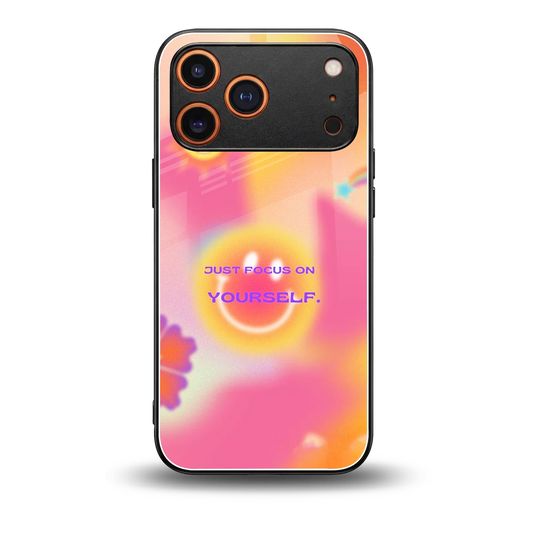 Focus On Yourself back phone cover | glass case for iphone 17 pro