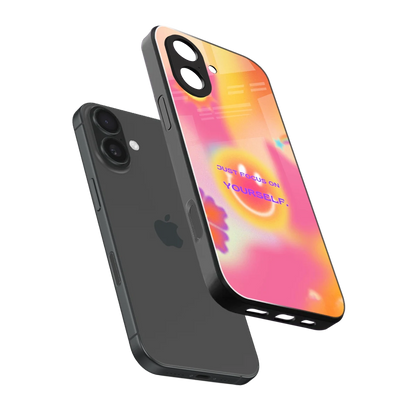 Focus On Yourself sleek iphone 17 cover with tempered glass back and TPU edges