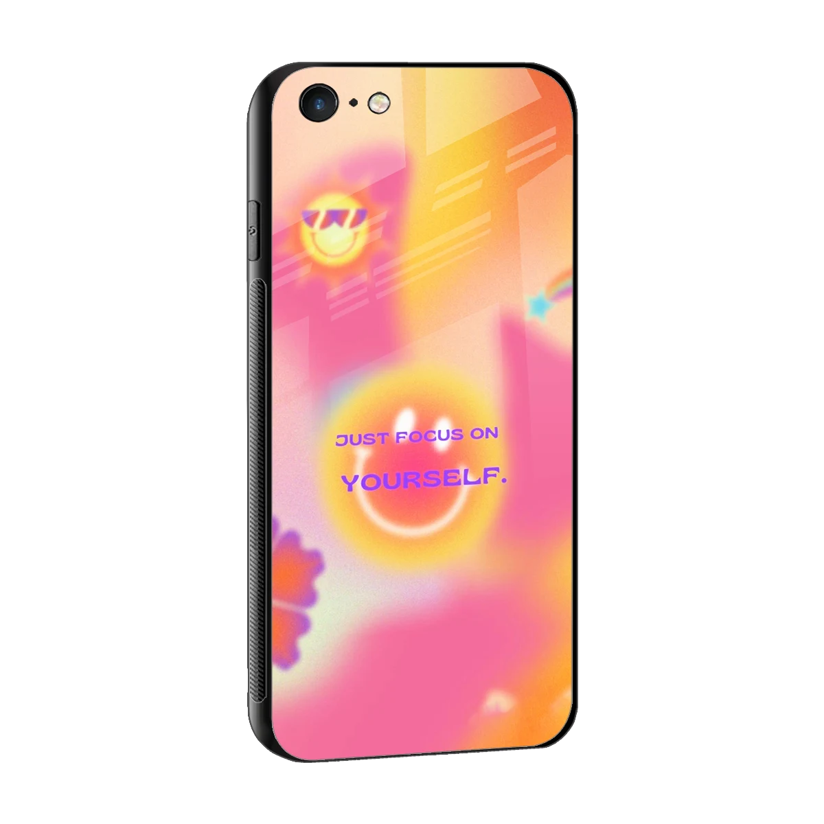 Focus On Yourself sleek iphone 6s cover with tempered glass back and TPU edges