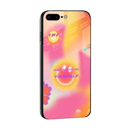 Focus On Yourself sleek iphone 7 plus cover with tempered glass back and TPU edges
