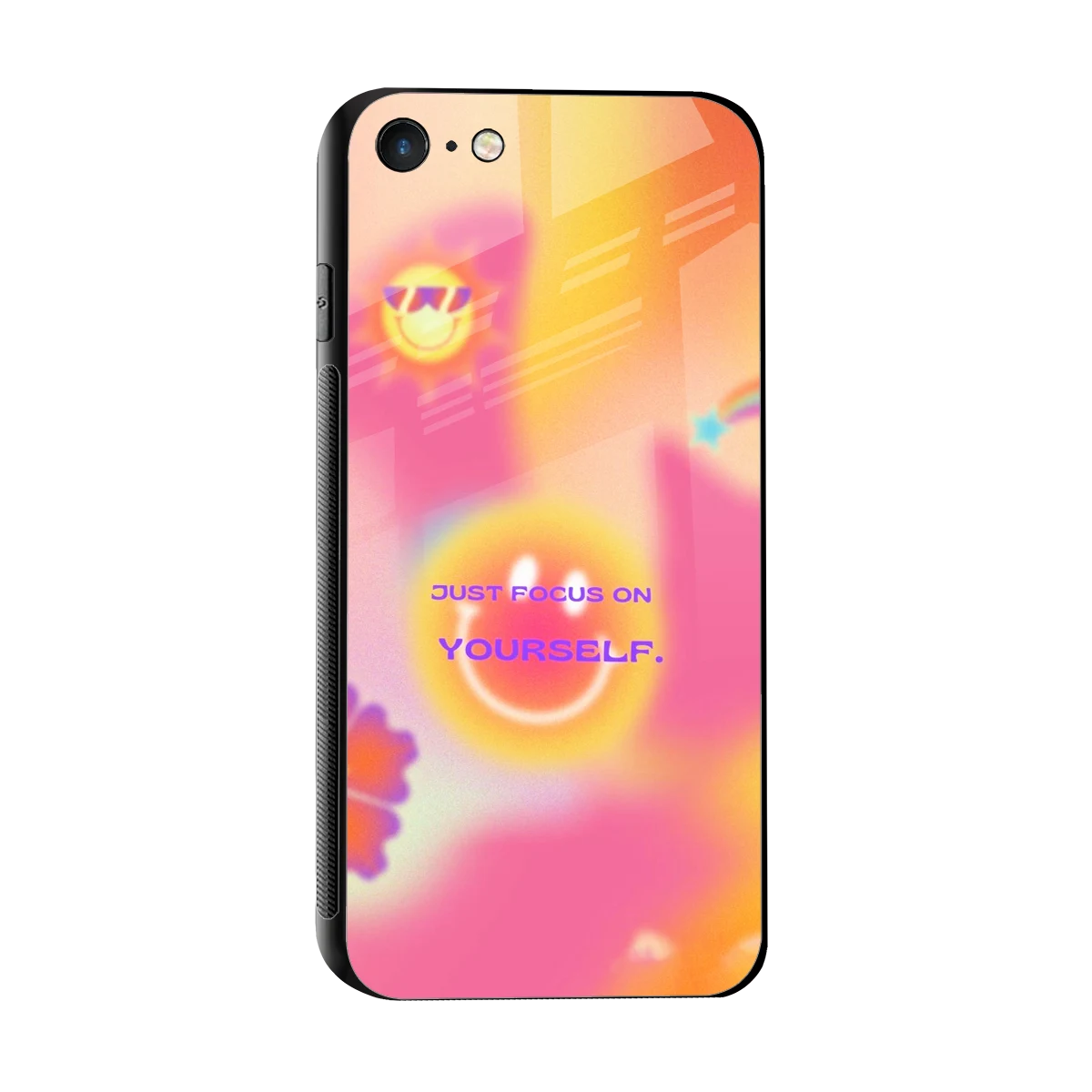 Focus On Yourself sleek iphone 7 cover with tempered glass back and TPU edges
