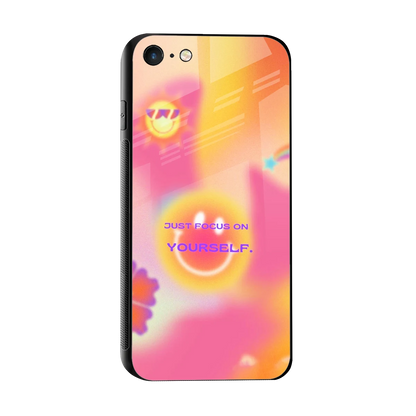 Focus On Yourself sleek iphone 7 cover with tempered glass back and TPU edges