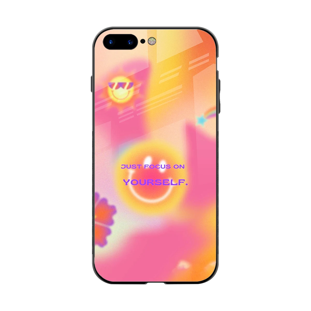 Focus On Yourself back phone cover | glass case for iphone 7 plus