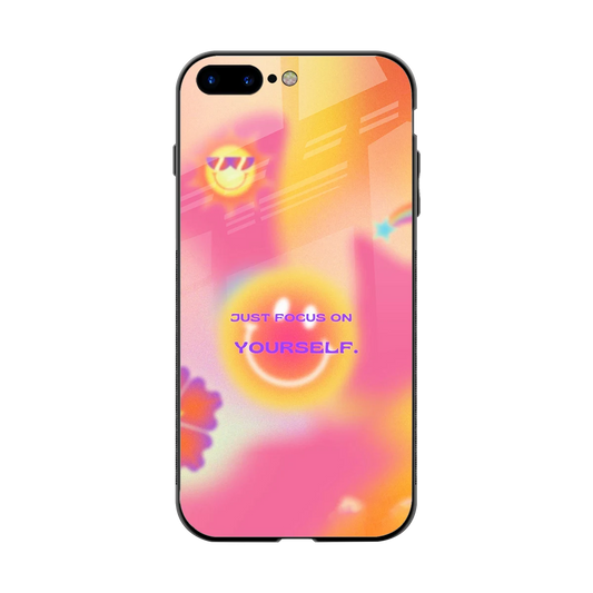 Focus On Yourself back phone cover | glass case for iphone 7 plus