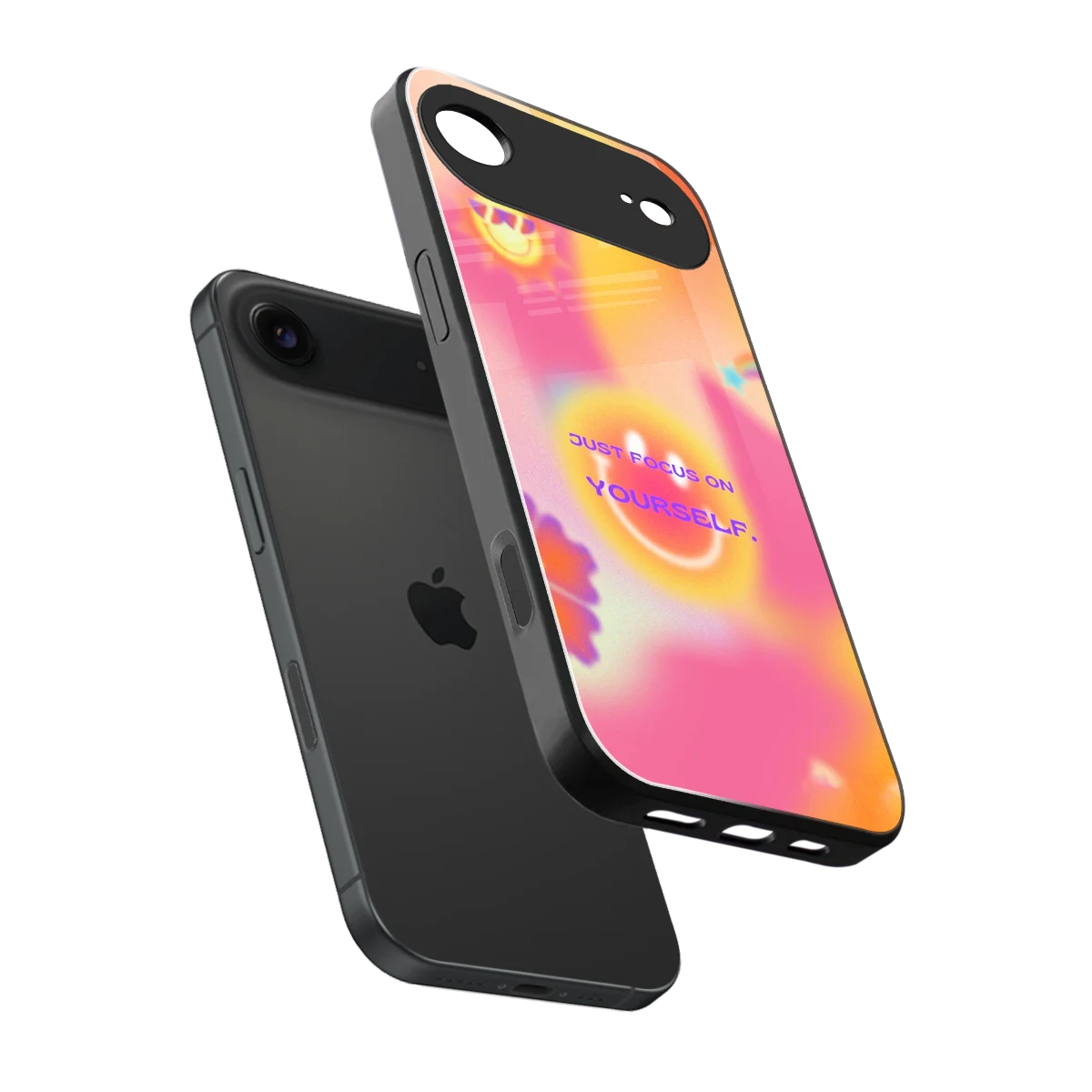 Focus On Yourself sleek iphone air cover with tempered glass back and TPU edges
