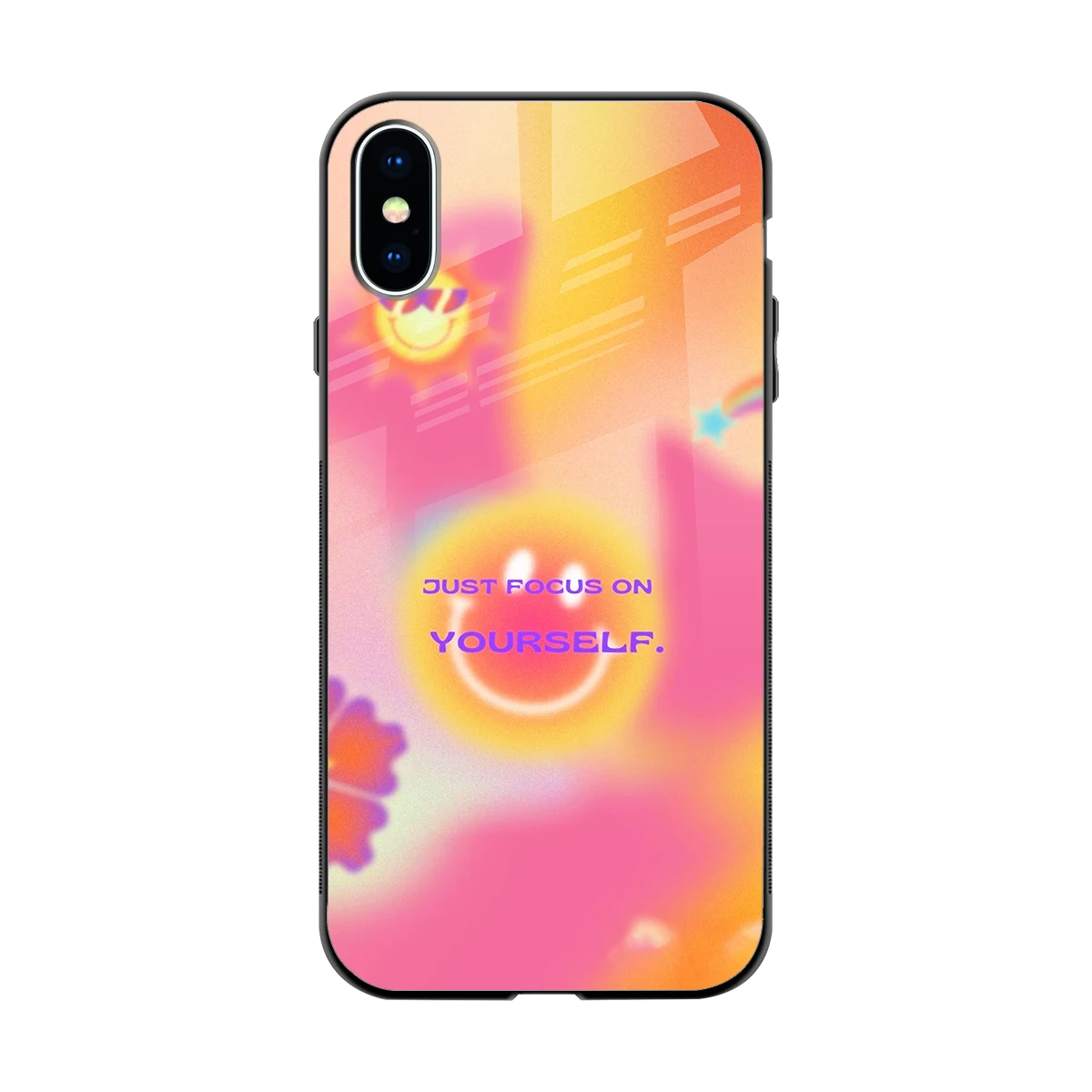 Focus On Yourself back phone cover | glass case for iphone x