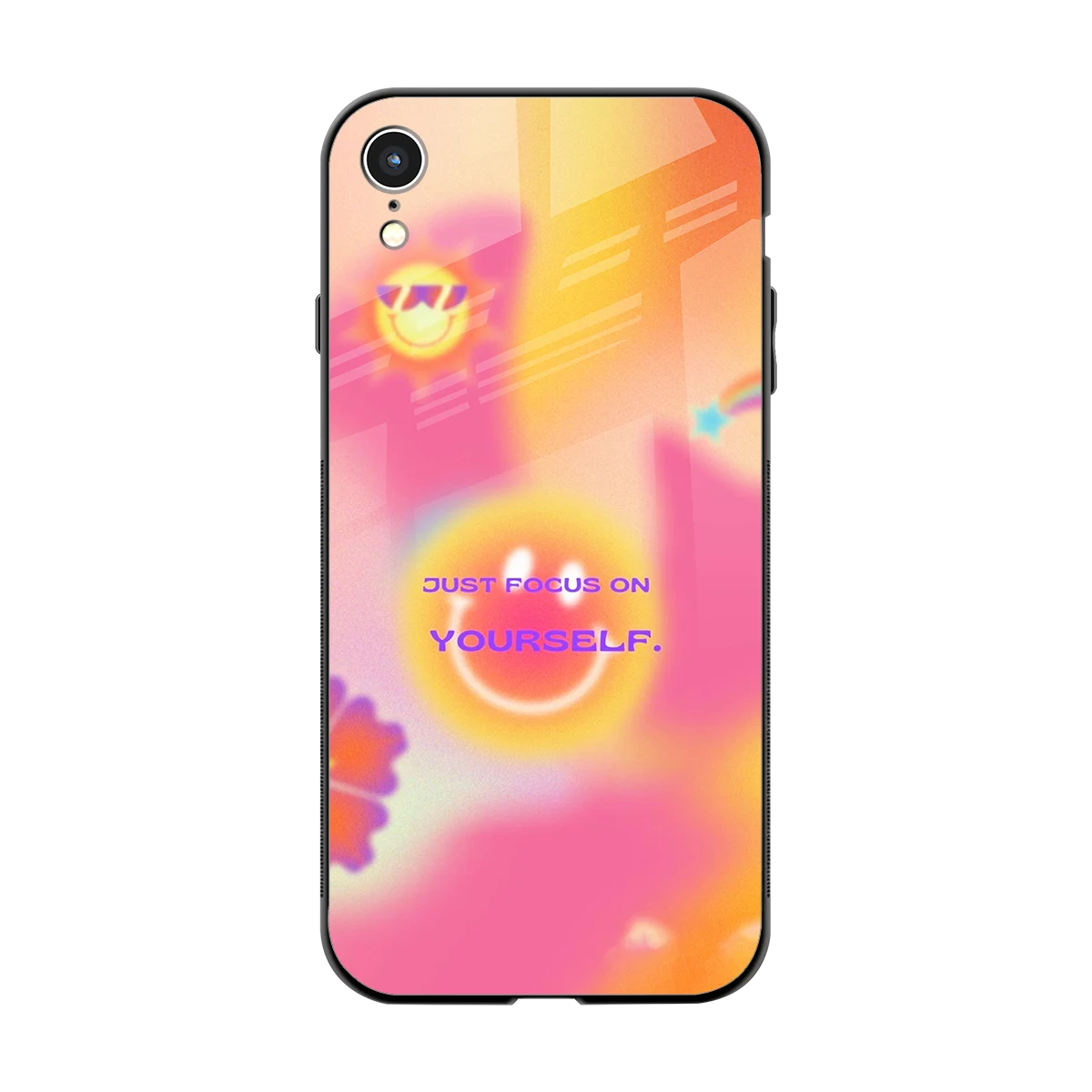 Focus On Yourself back phone cover | glass case for iphone xr