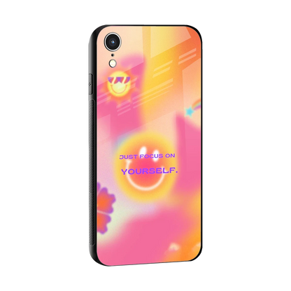 Focus On Yourself sleek iphone xr cover with tempered glass back and TPU edges