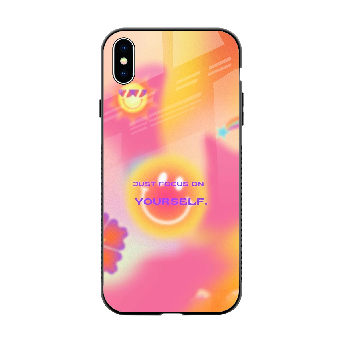 Focus On Yourself back phone cover | glass case for iphone xs max
