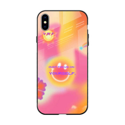 Focus On Yourself back phone cover | glass case for iphone xs max