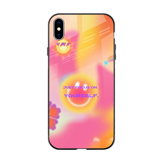 Focus On Yourself back phone cover | glass case for iphone xs max