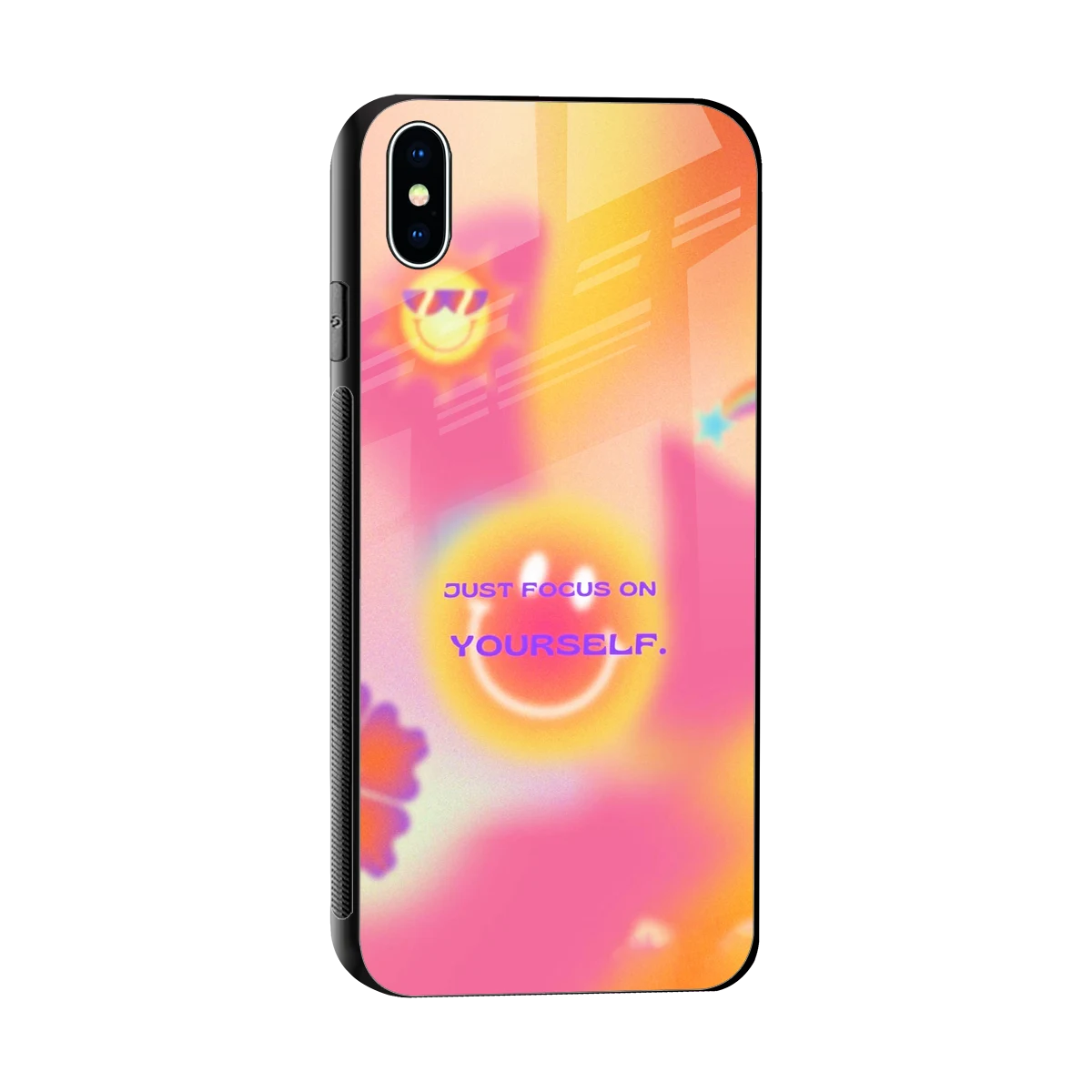 Focus On Yourself sleek iphone xs max cover with tempered glass back and TPU edges
