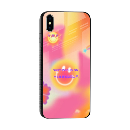 Focus On Yourself sleek iphone xs max cover with tempered glass back and TPU edges