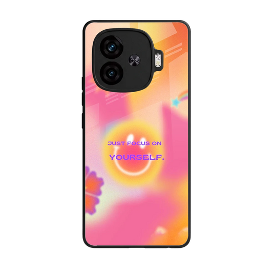 Focus On Yourself back phone cover | glass case for iqoo neo 10r 5g