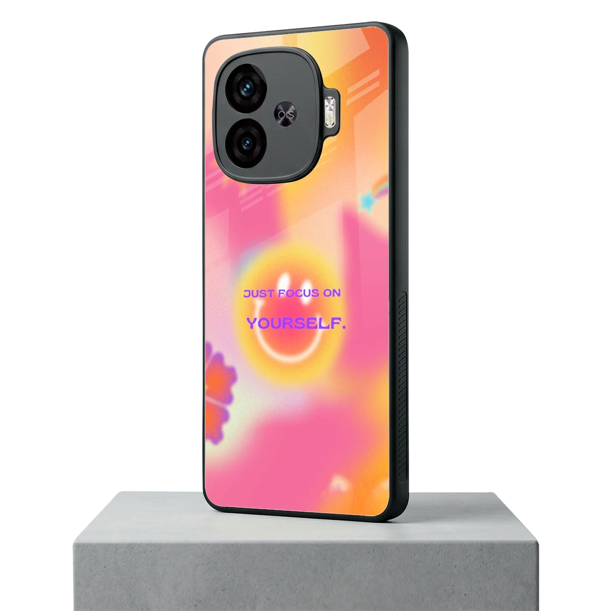 Focus On Yourself iqoo neo 10r 5g mobile cover | shockproof glass phone case