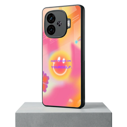 Focus On Yourself iqoo neo 10r 5g mobile cover | shockproof glass phone case