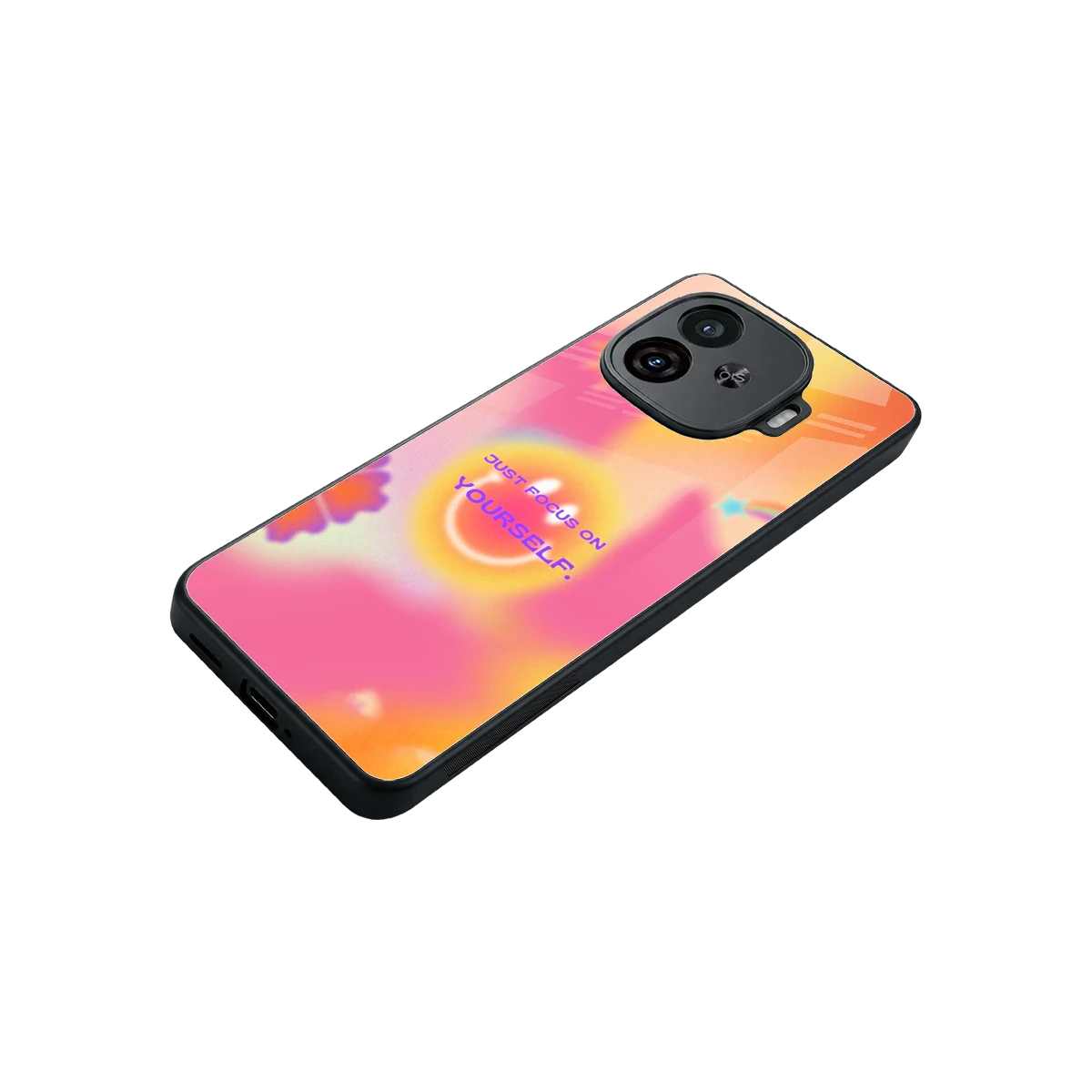 Focus On Yourself stylish phone case for iqoo neo 10r 5g | glossy glass and slim fit
