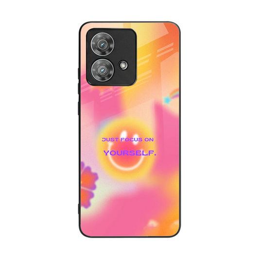 Focus On Yourself back phone cover | glass case for motorola edge 40 neo 5g