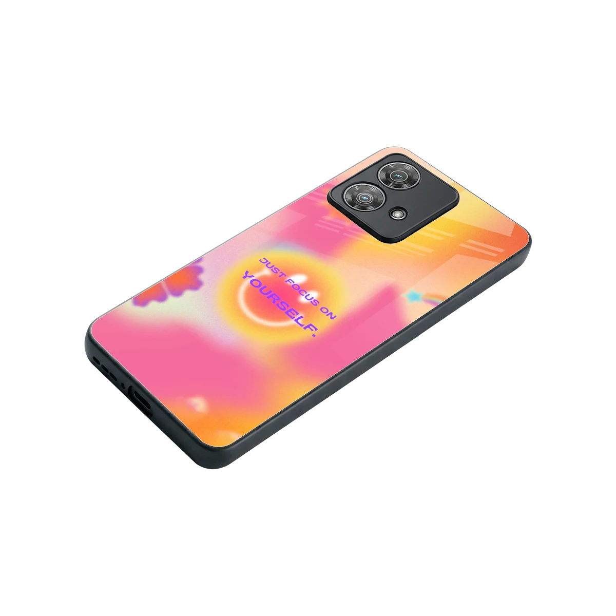 Focus On Yourself stylish phone case for motorola edge 40 neo 5g | glossy glass and slim fit