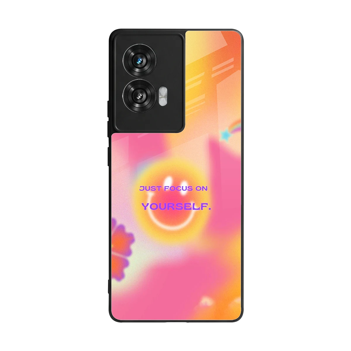 Focus On Yourself back phone cover | glass case for motorola edge 50 fusion