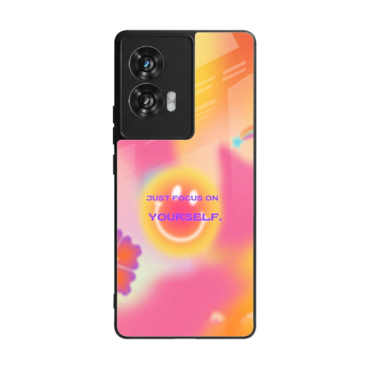 Focus On Yourself back phone cover | glass case for motorola edge 50 fusion
