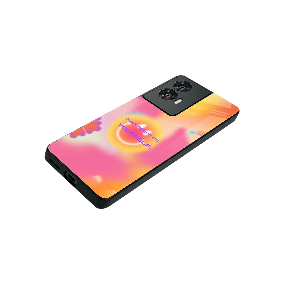 Focus On Yourself stylish phone case for motorola edge 50 fusion | glossy glass and slim fit