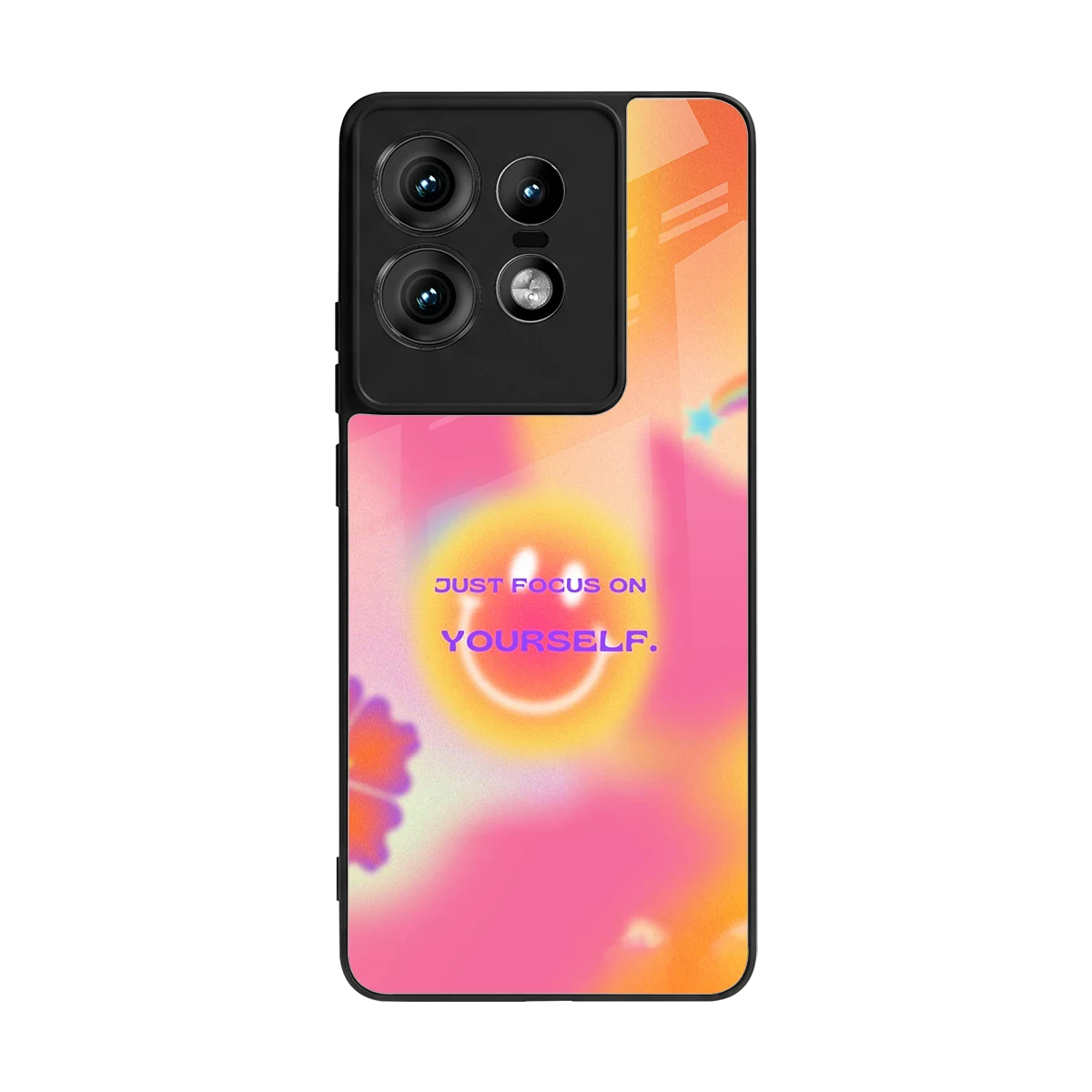 Focus On Yourself back phone cover | glass case for motorola edge 50 pro