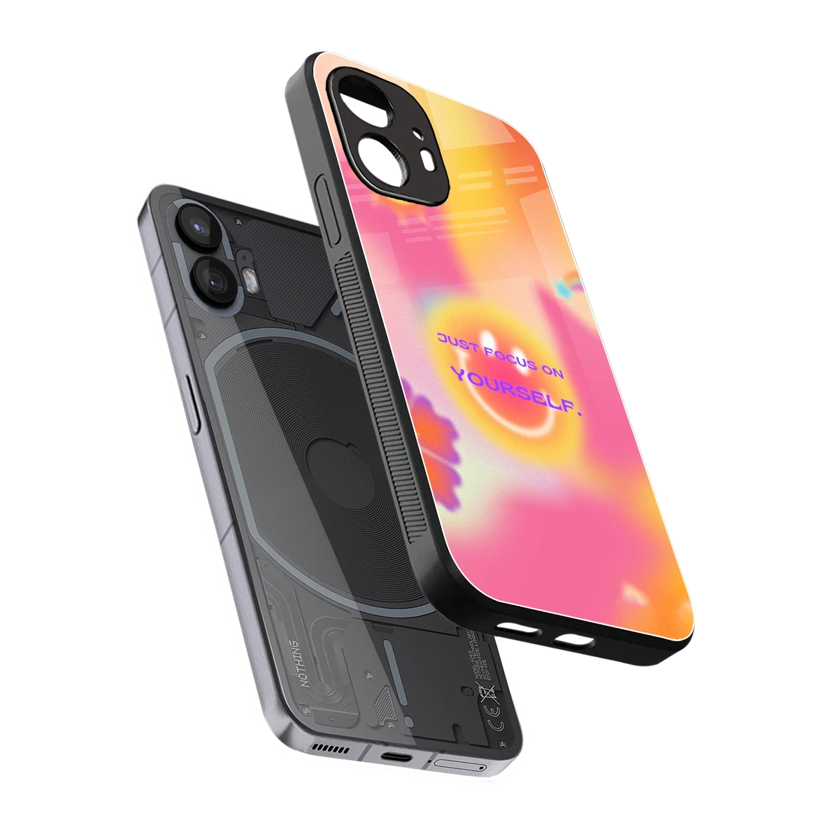 Focus On Yourself sleek nothing phone 2 cover with tempered glass back and TPU edges