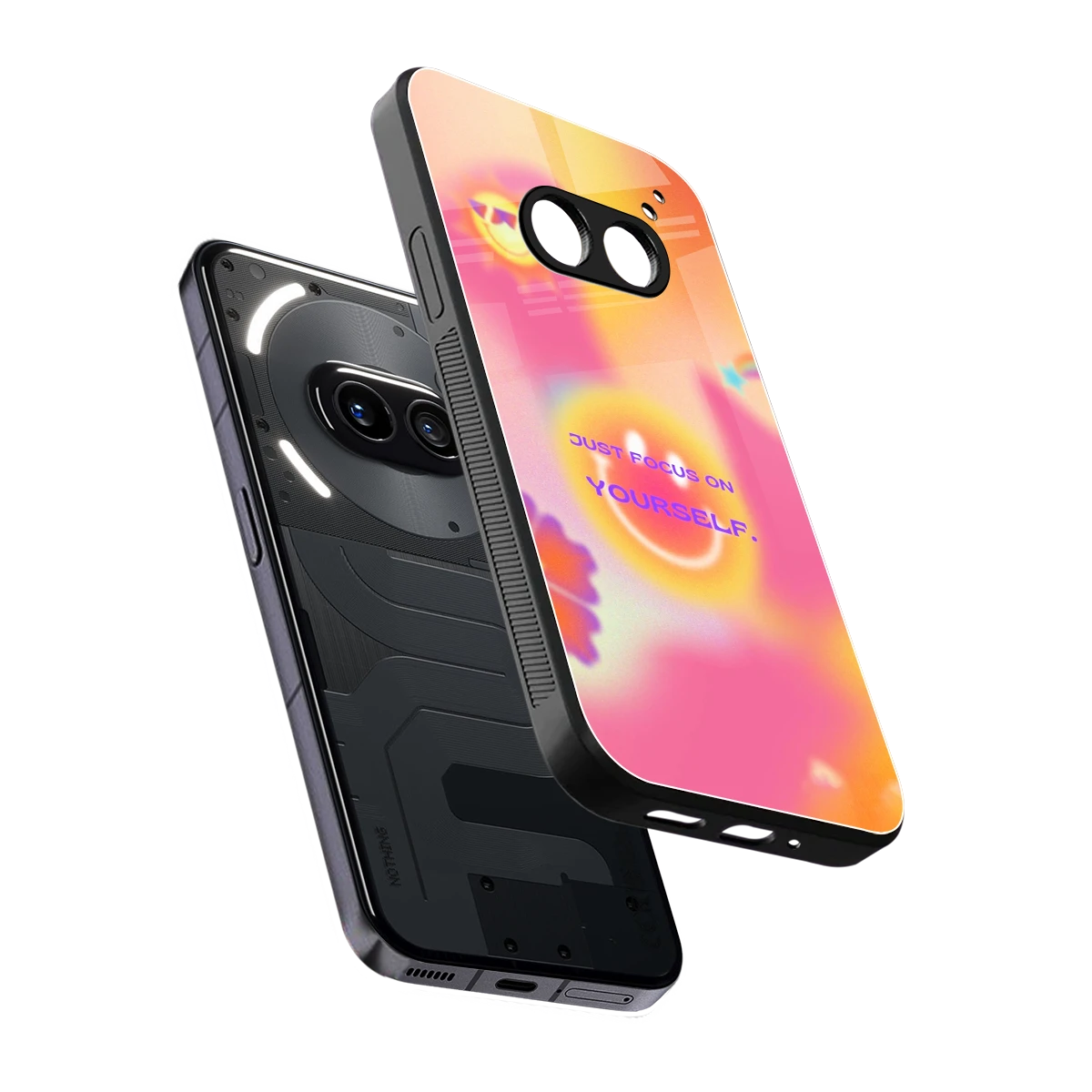 Focus On Yourself sleek nothing phone 2a plus cover with tempered glass back and TPU edges