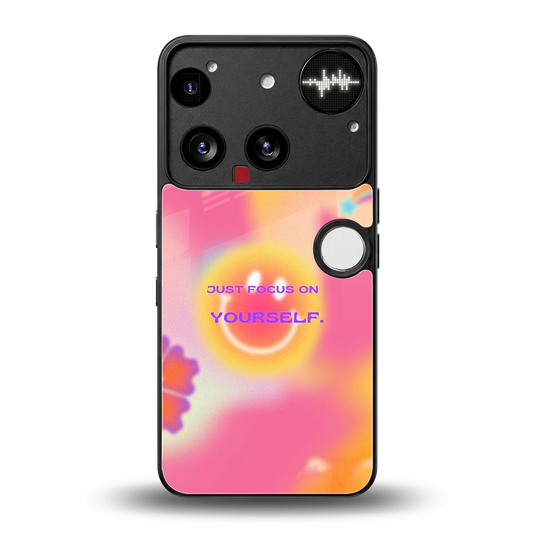 Focus On Yourself back phone cover | glass case for nothing phone 3