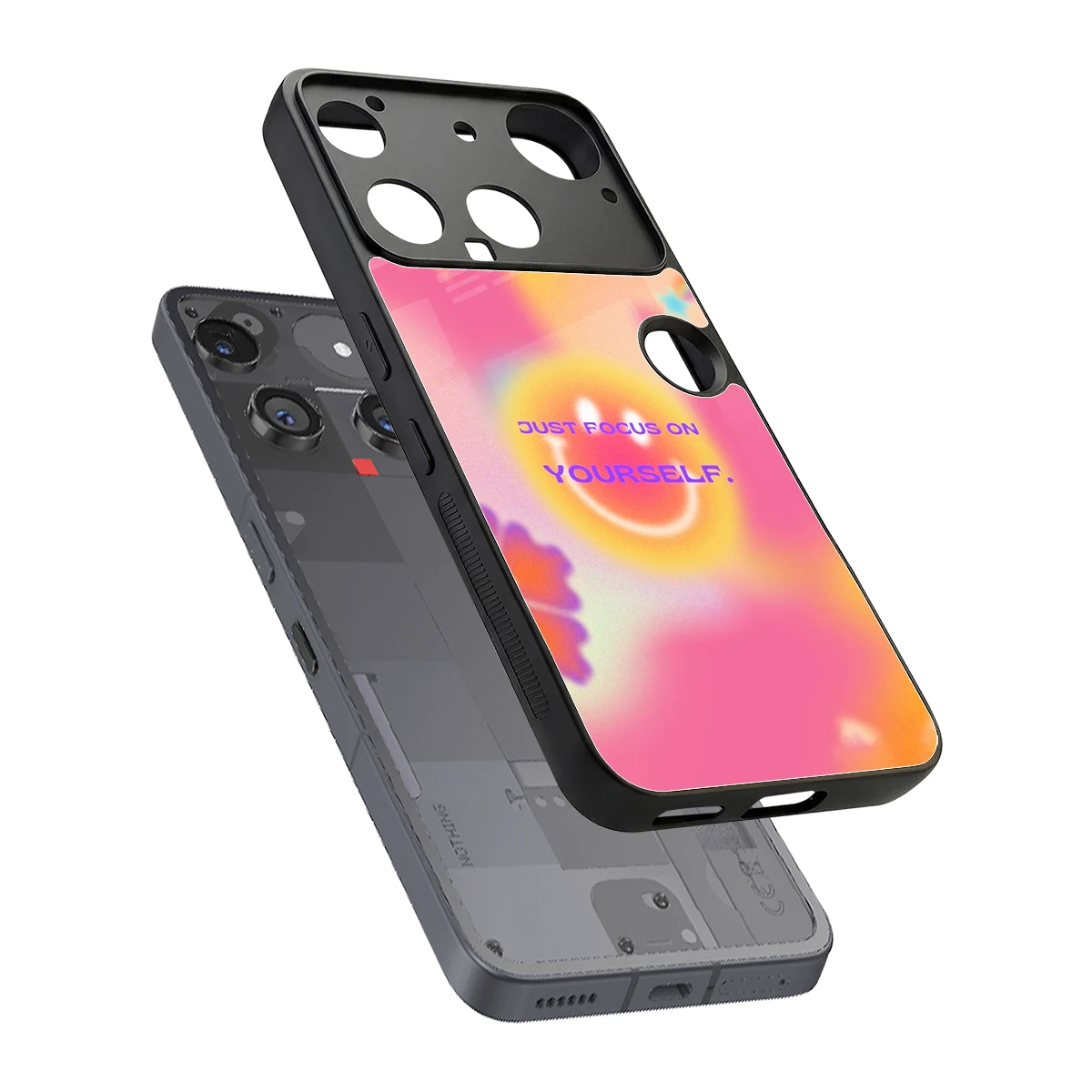 Focus On Yourself sleek nothing phone 3 cover with tempered glass back and TPU edges