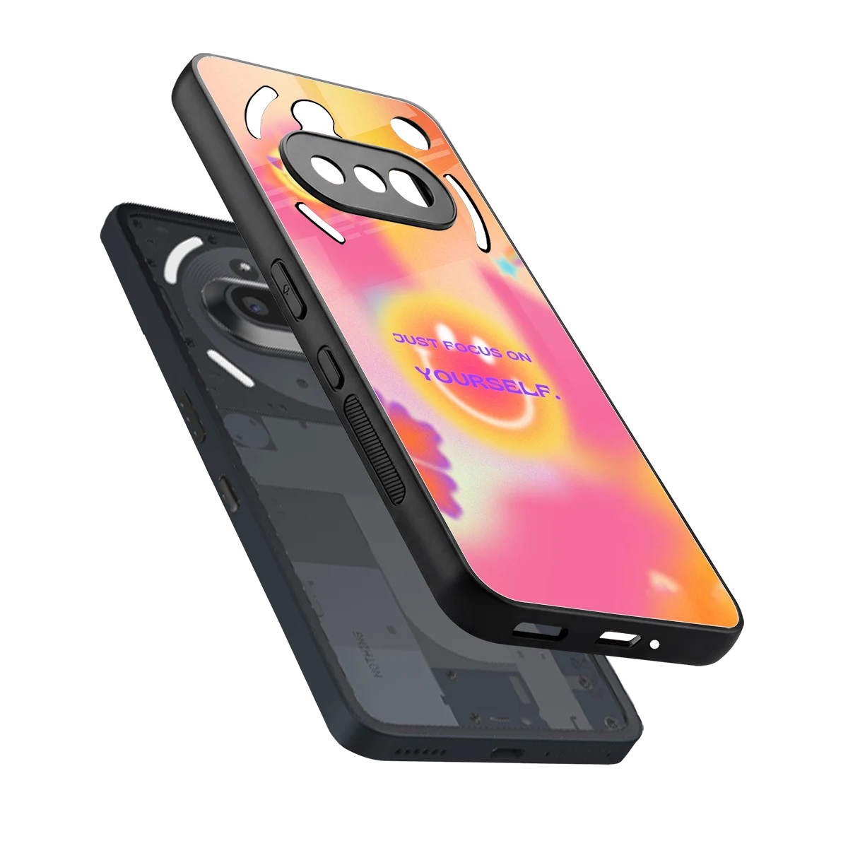 Focus On Yourself sleek nothing phone 3a cover with tempered glass back and TPU edges