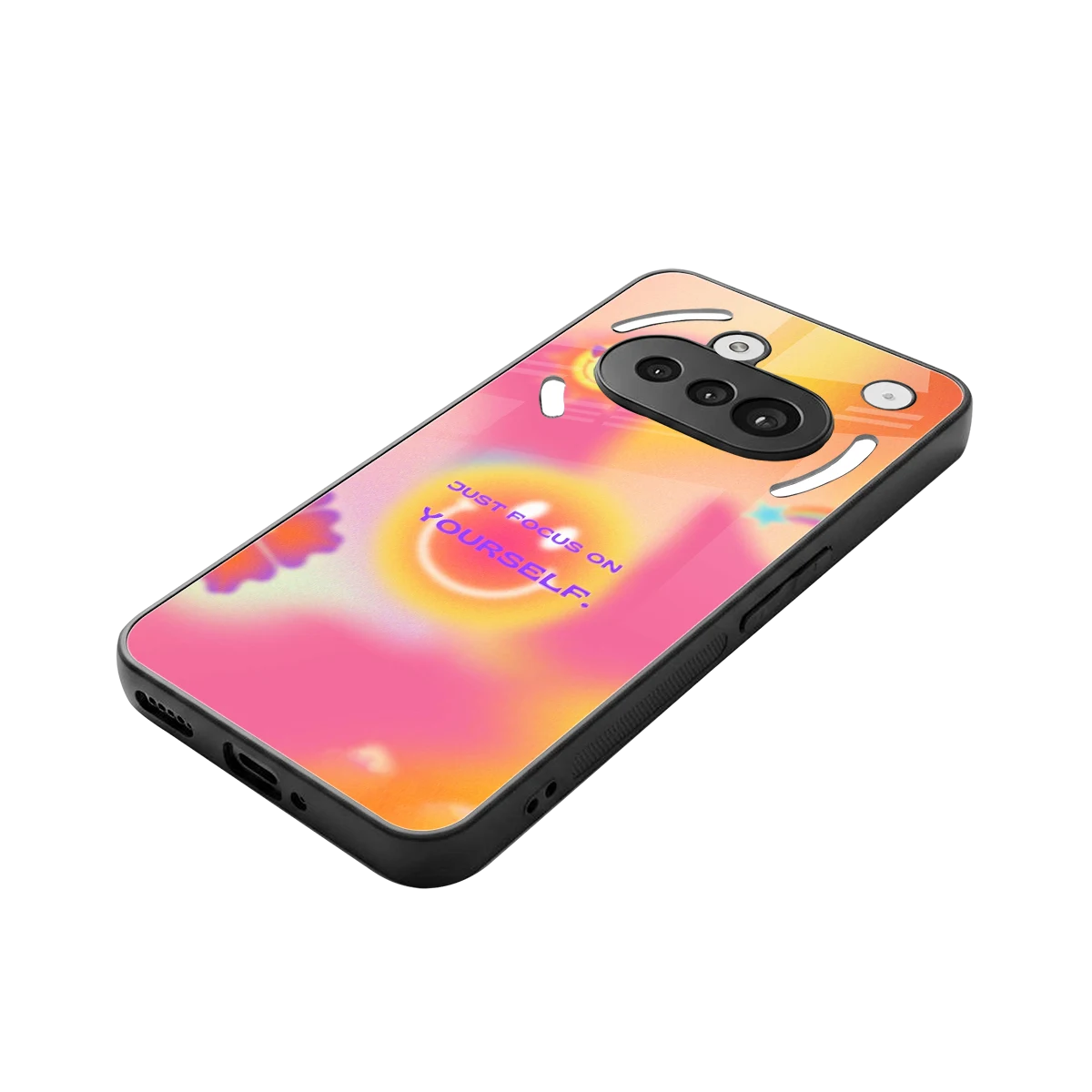 Focus On Yourself stylish phone case for nothing phone 3a | glossy glass and slim fit