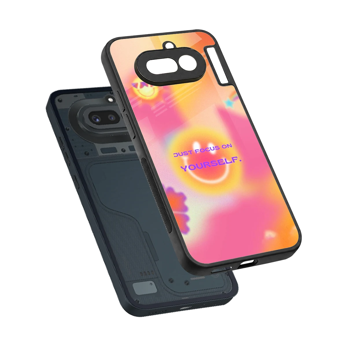 Focus On Yourself sleek nothing phone 4a cover with tempered glass back and TPU edges