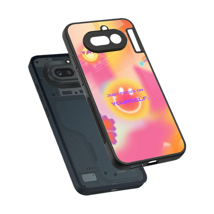 Focus On Yourself sleek nothing phone 4a cover with tempered glass back and TPU edges