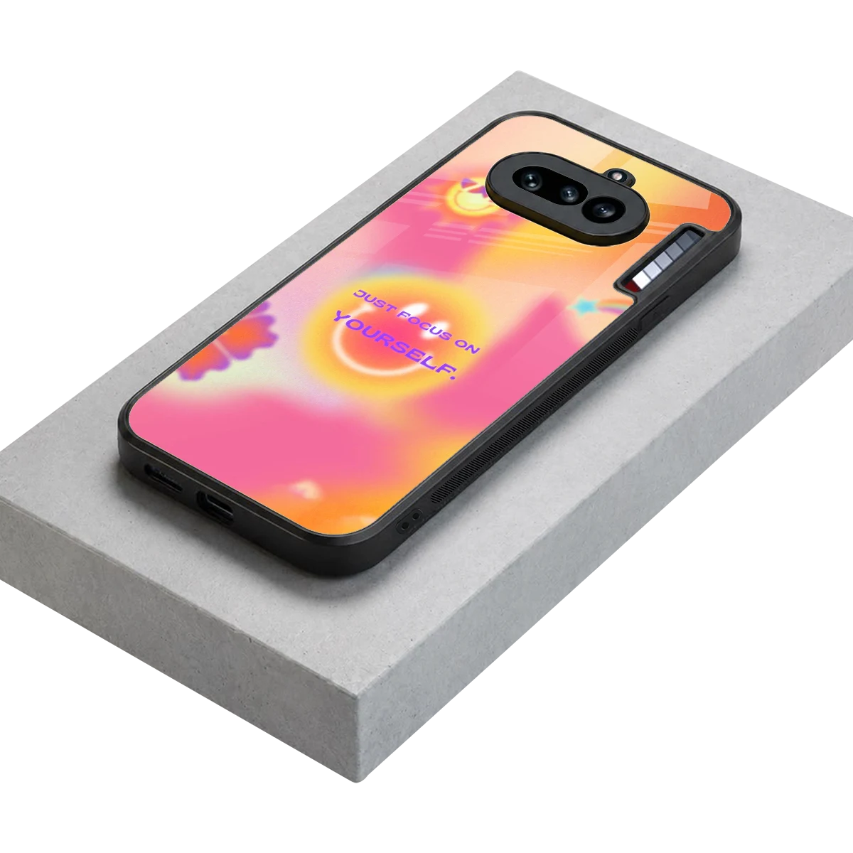 Focus On Yourself stylish phone case for nothing phone 4a | glossy glass and slim fit