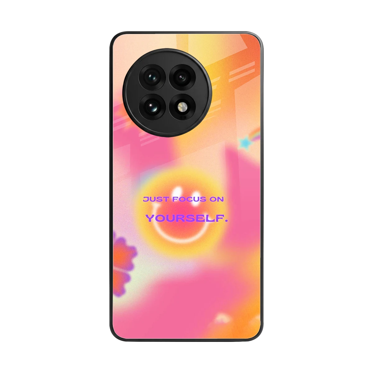 Focus On Yourself back phone cover | glass case for oneplus 13r
