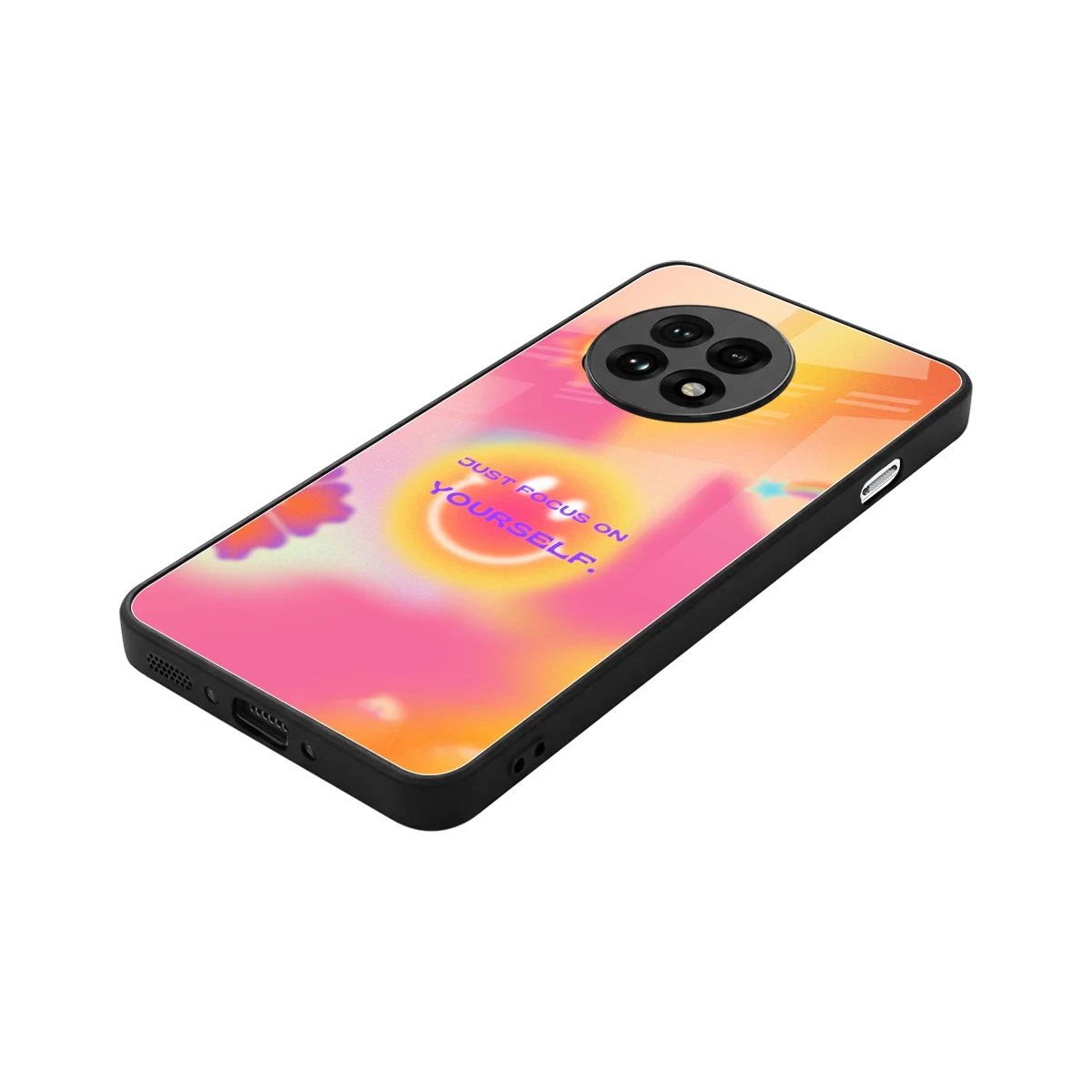 Focus On Yourself stylish phone case for oneplus 13r | glossy glass and slim fit