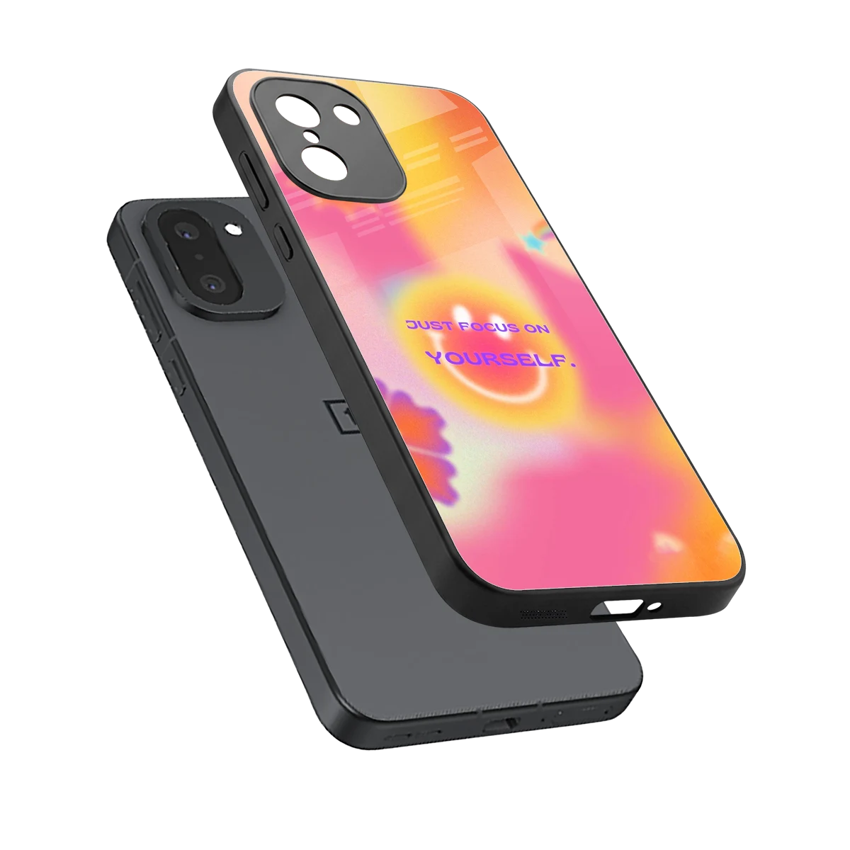 Focus On Yourself sleek oneplus 15r cover with tempered glass back and TPU edges