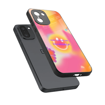 Focus On Yourself sleek oneplus 15r cover with tempered glass back and TPU edges