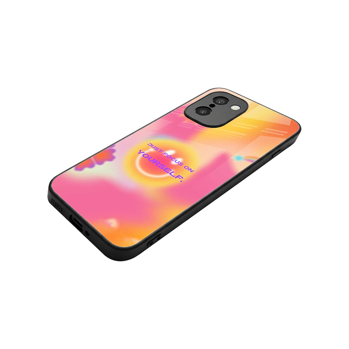 Focus On Yourself stylish phone case for oneplus 15r | glossy glass and slim fit