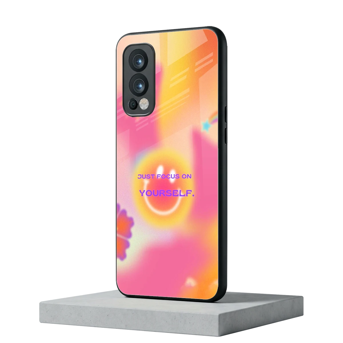 Focus On Yourself oneplus nord 2 mobile cover | shockproof glass phone case