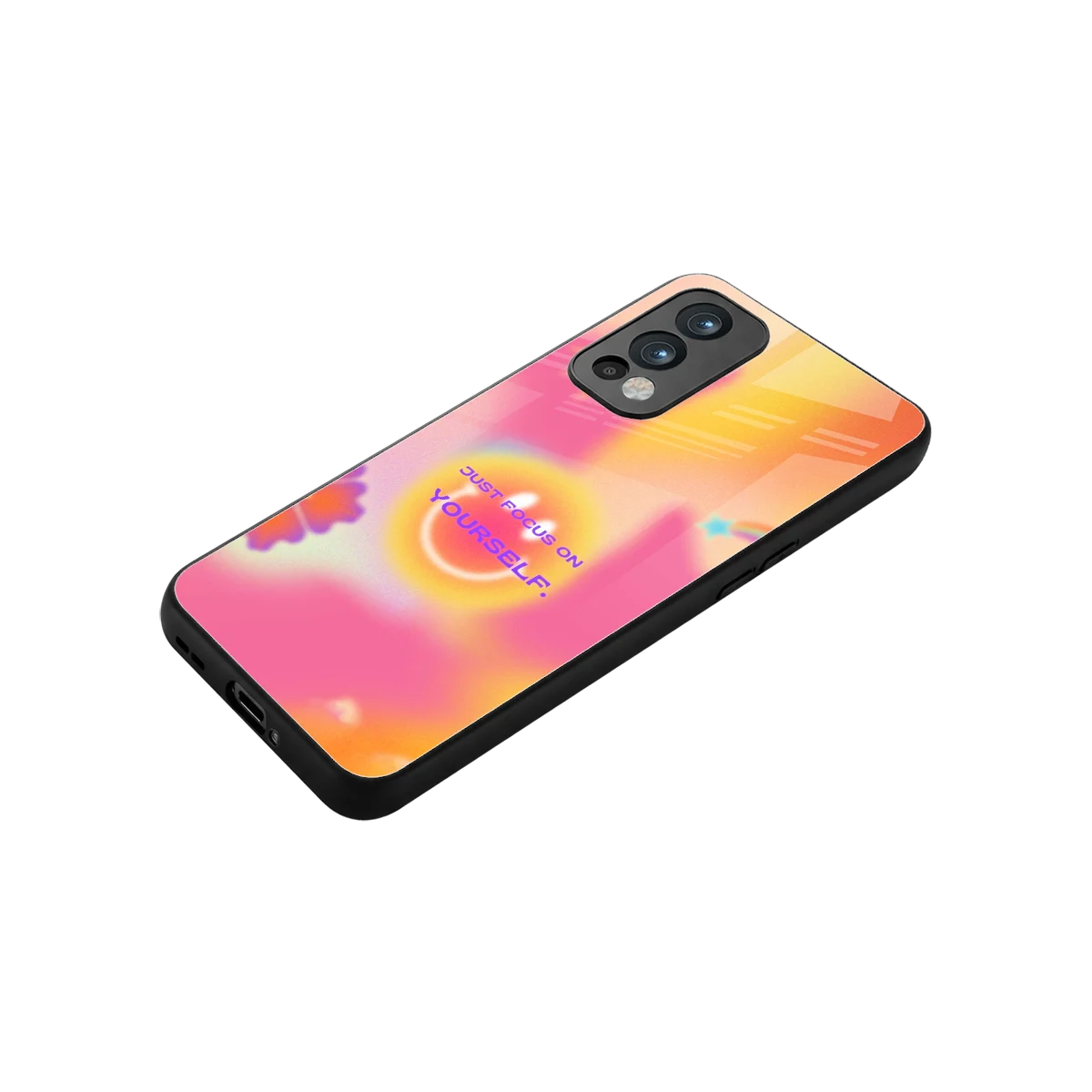 Focus On Yourself stylish phone case for oneplus nord 2 | glossy glass and slim fit