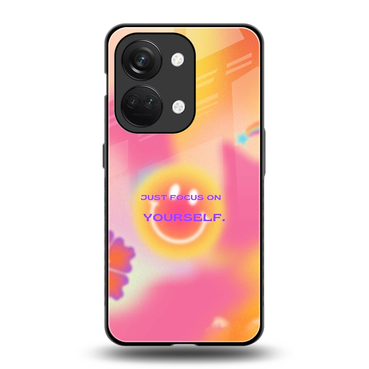 Focus On Yourself back phone cover | glass case for oneplus nord 3