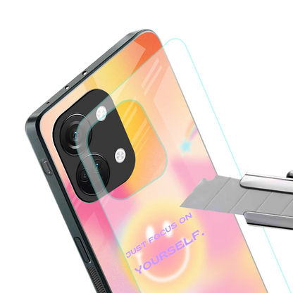 Focus On Yourself stylish phone case for oneplus nord 3 | glossy glass and slim fit