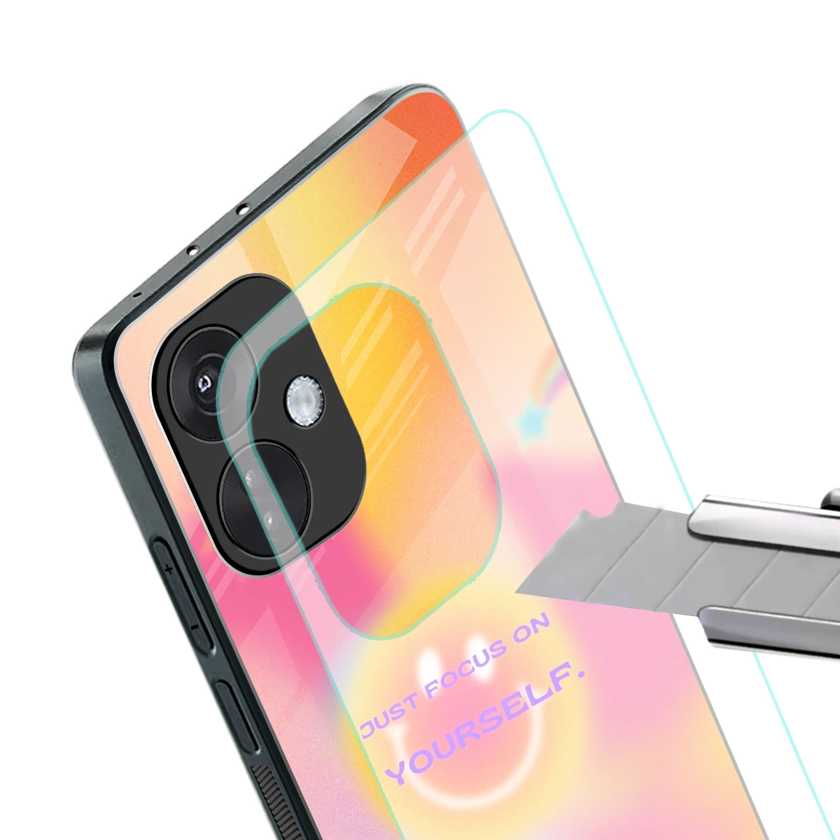 Focus On Yourself stylish phone case for oneplus nord ce 3 | glossy glass and slim fit