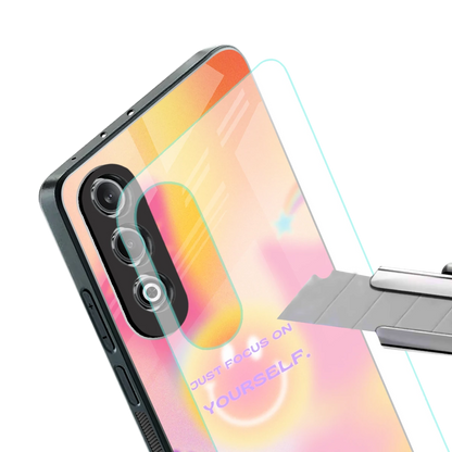 Focus On Yourself stylish phone case for oneplus nord ce 4 | glossy glass and slim fit