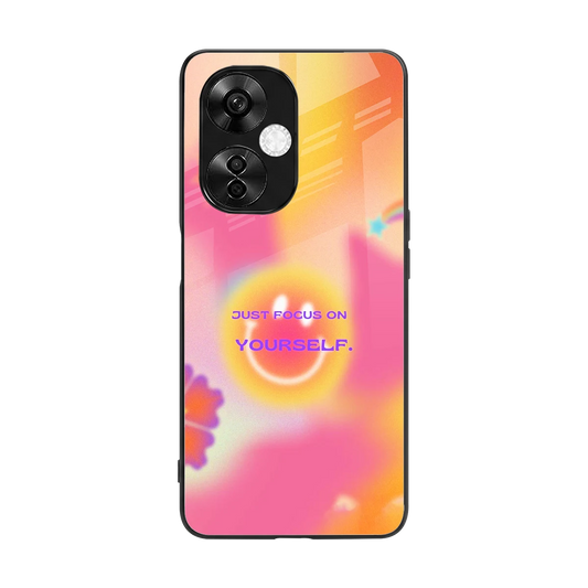 Focus On Yourself back phone cover | glass case for oneplus nord ce 3 lite