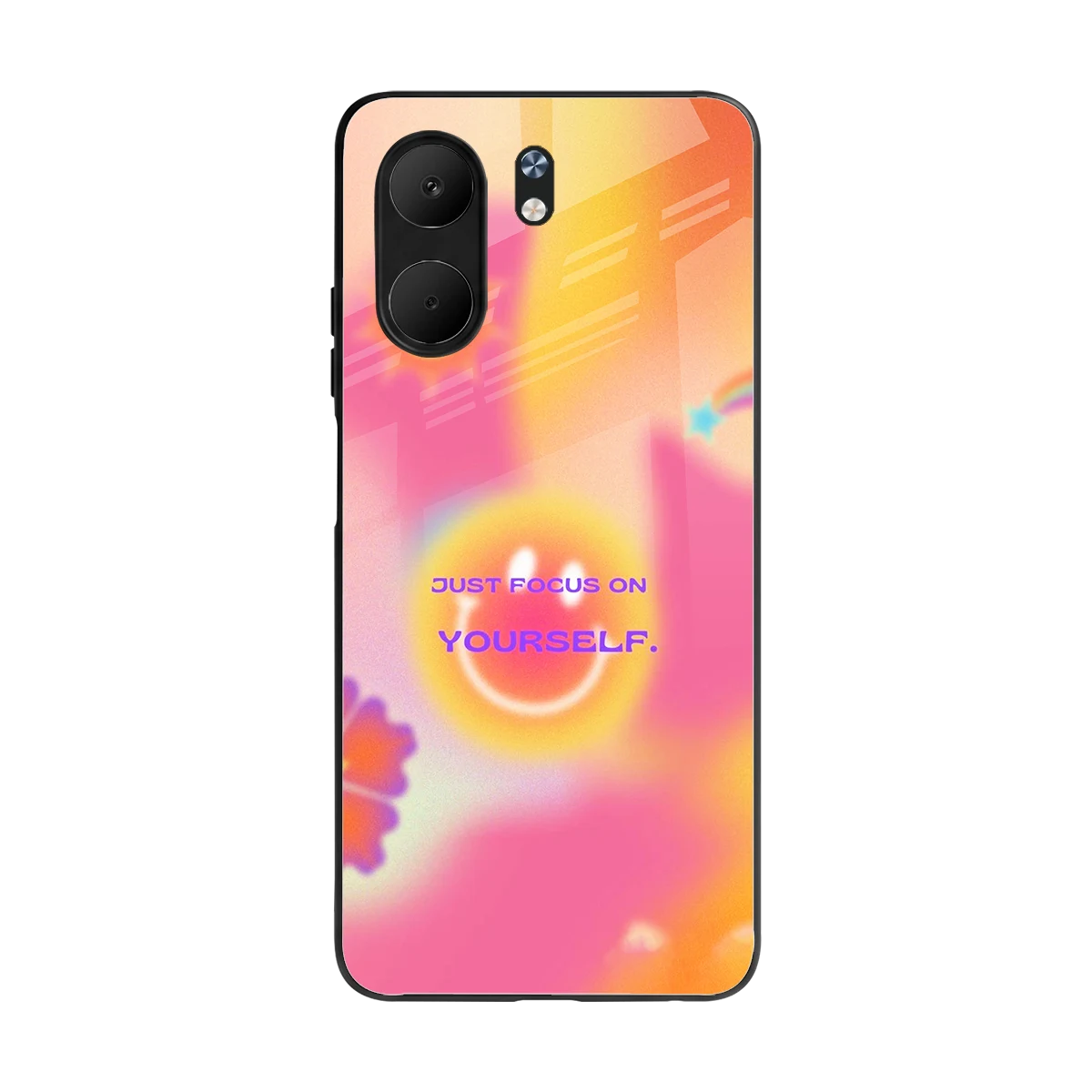 Focus On Yourself back phone cover | glass case for oppo a5x 5g
